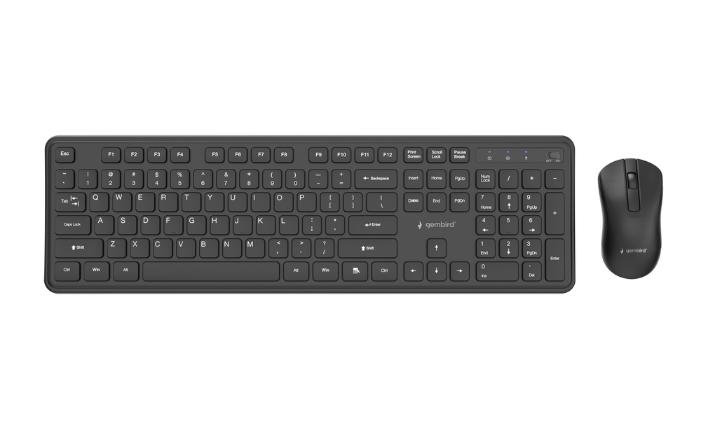 ZESTAW KL+M BEZPRZEWODOWY GEMBIRD SLIM PRO BUSINESS US CZARNY