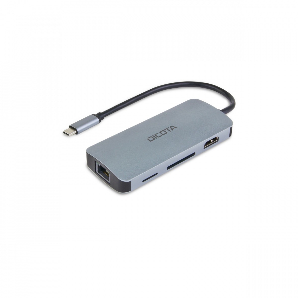 HUB 8w1 USB-C -HDMI | RJ45 | USB-C | 3xUSB | SD/microSD DICOTA 4K PD 100W
