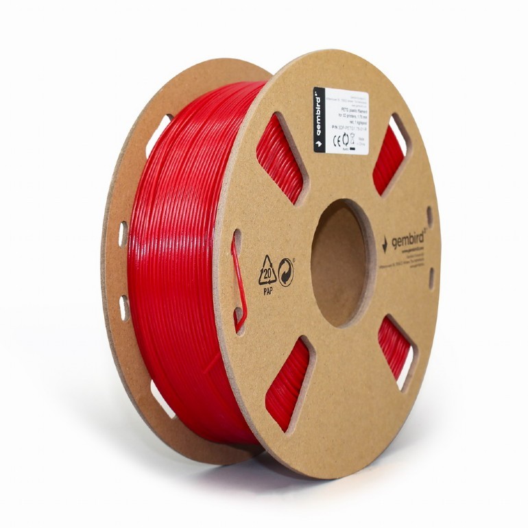 FILAMENT DRUKARKI 3D PETG 1.75mm CZERWONY SZPULA 1KG GEMBIRD