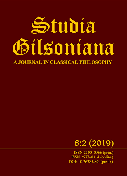 Studia Gilsoniana A Journal 8:2 2019