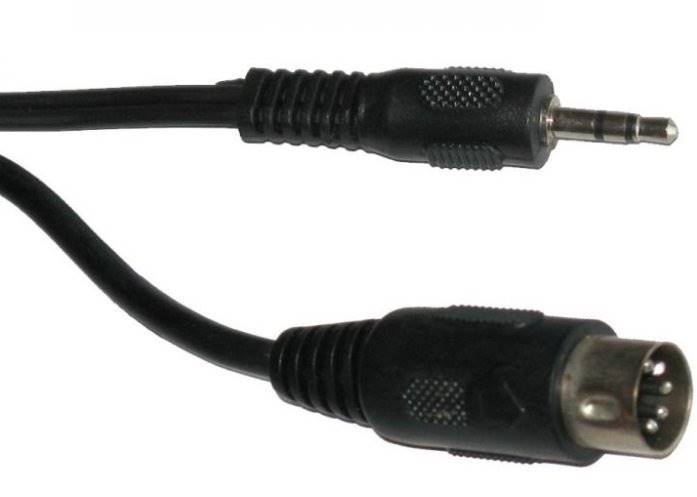 Kabel 1,2m DIN wtyk - Jack 3,5 wtyk