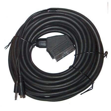 Kabel Euro wtyk SVHS wtyk + Jack 3,5 wtyk 15m