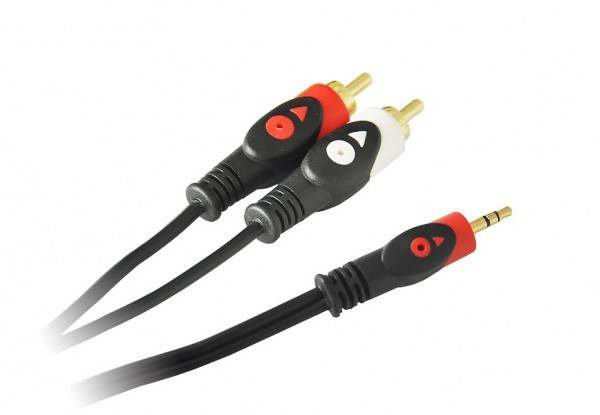 Kabel Jack 3,5mm wtyk - 2 x RCA wtyk 5m