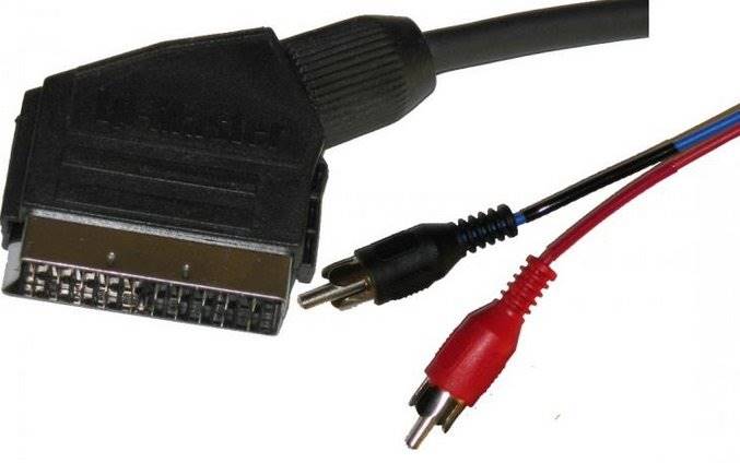 Kabel Euro wtyk - 2RCA wtyk audio