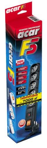 Listwa przepięciowa F5 5 gniazd 5m ACAR
