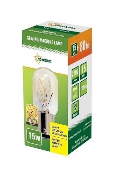 Żarówka SPECTRUM do maszyny do szycia 15W 230V