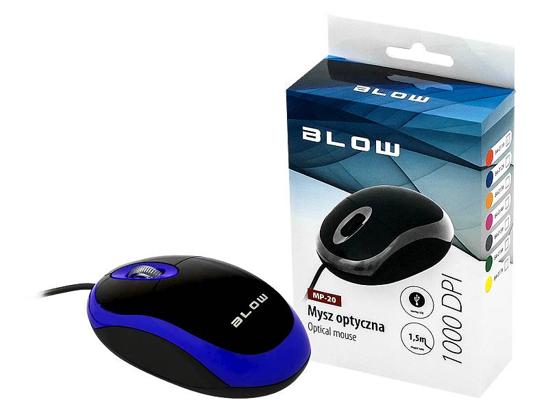 Mysz optyczna BLOW MP-20 USB niebieska