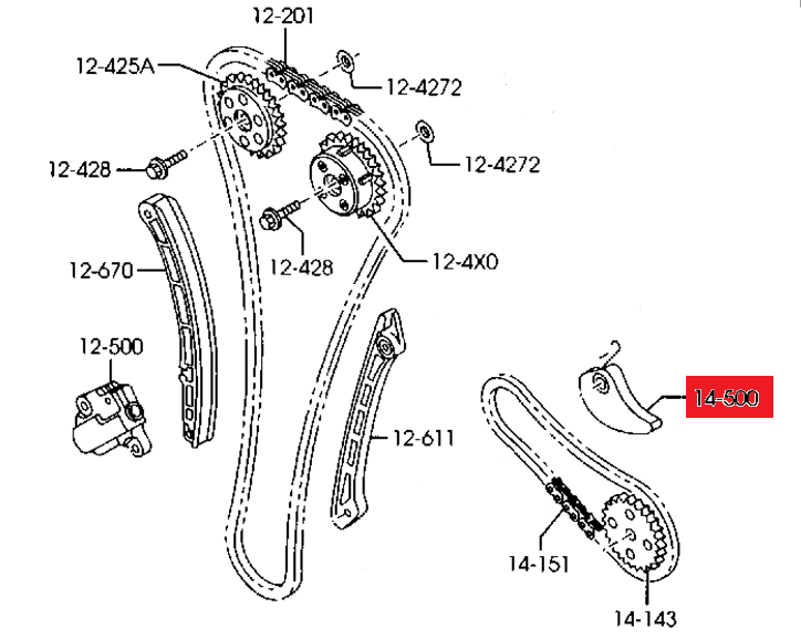 NAPINACZ ŁAŃCUCHA POMPY OLEJU ORYGINAŁ MAZDA RN309-OE
