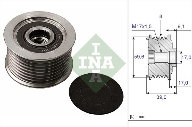 ALTERNATOR - SPRZĘGŁO JEDNOKIERUNKOWE INA EK302-INA