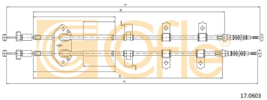 LINKA HAMULCOWA LEWA / PRAWA COFLE HL340-COF