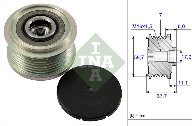 ALTERNATOR - SPRZĘGŁO JEDNOKIERUNKOWE INA EK311-INA