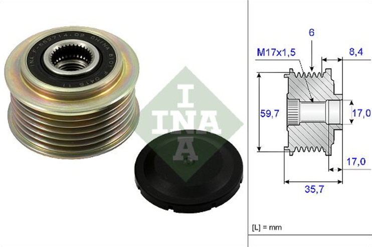 ALTERNATOR - SPRZĘGŁO JEDNOKIERUNKOWE INA EK308-INA