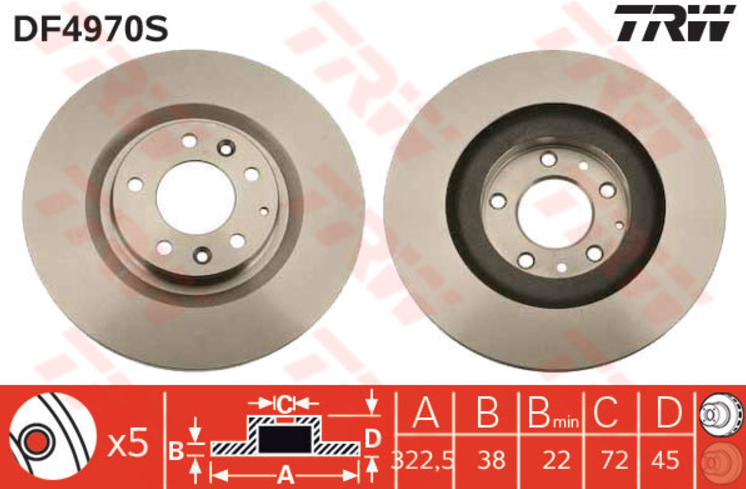 TARCZA HAMULCOWA PRZÓD TRW HTP320-TRW