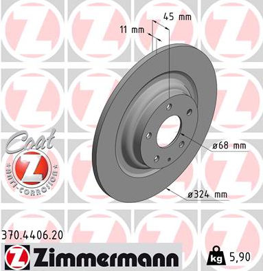 TARCZA HAMULCOWA TYŁ ZIMMERMAN HTT307-ZIM