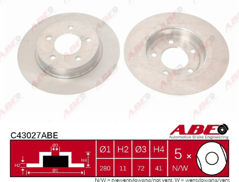 TARCZA HAMULCOWA TYŁ ABE HTT302-ABE