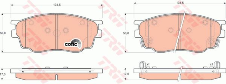 KLOCKI HAMULCOWE PRZÓD TRW HKP305-TRW
