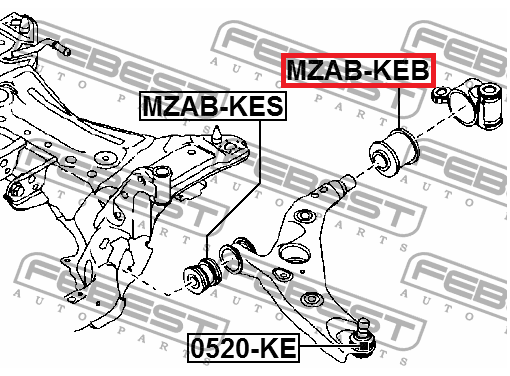 TULEJA WAHACZA LEWA / PRAWA FEBEST ZTP303D-FEB