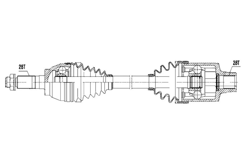 PÓŁOŚ PRAWA Z PRZEGUBAMI NTY PZX305-NTY