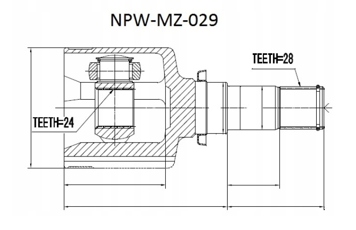 PRZEGUB WEWNĘTRZNY NTY PW308-NTY