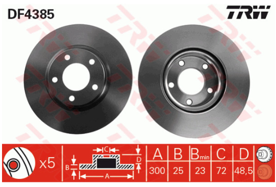 TARCZA HAMULCOWA PRZÓD TRW HTP303-TRW