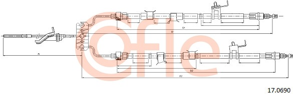 LINKA HAMULCOWA LEWA / PRAWA COFLE HL310-COF
