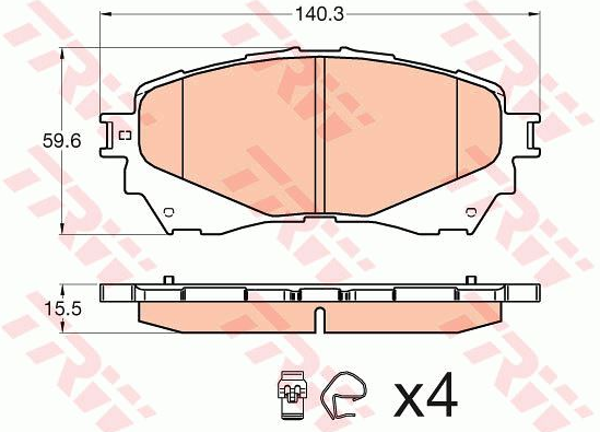 KLOCKI HAMULCOWE PRZÓD TRW HKP308-TRW