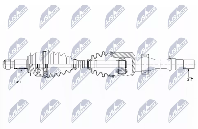 PÓŁOŚ PRAWA Z PRZEGUBAMI NTY PZX372-NTY