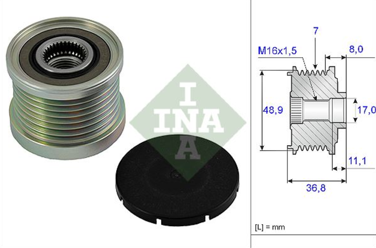ALTERNATOR - SPRZĘGŁO JEDNOKIERUNKOWE INA EK303-INA