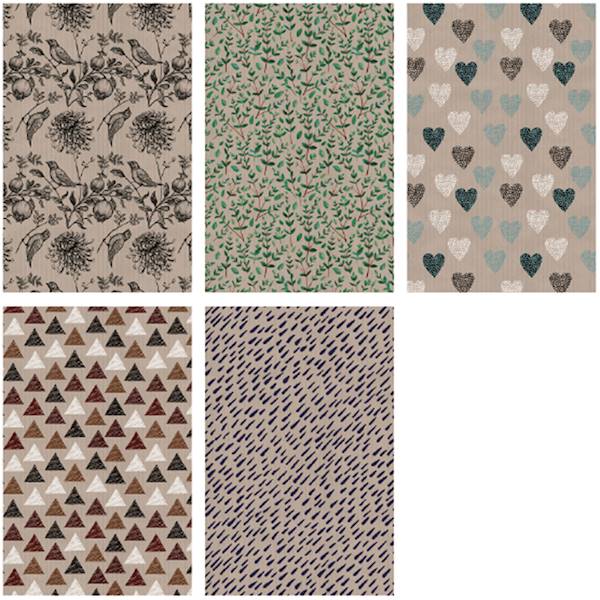 Papier ozdobny 2m 50 ark. Set 50: Kraft Abstrakcja