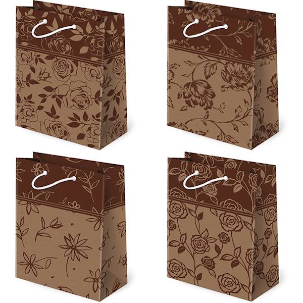 Torebki ozdobne T-4 KRAFT set 130 Classical flower
