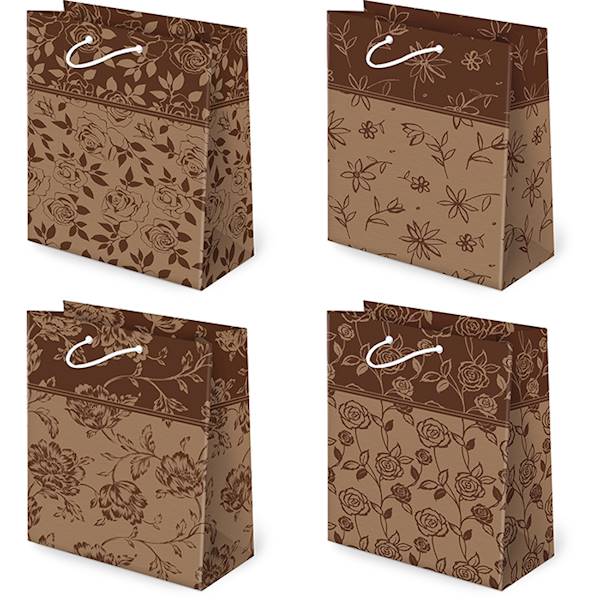 Torebki ozdobne T-2 KRAFT set 130 Classical flower