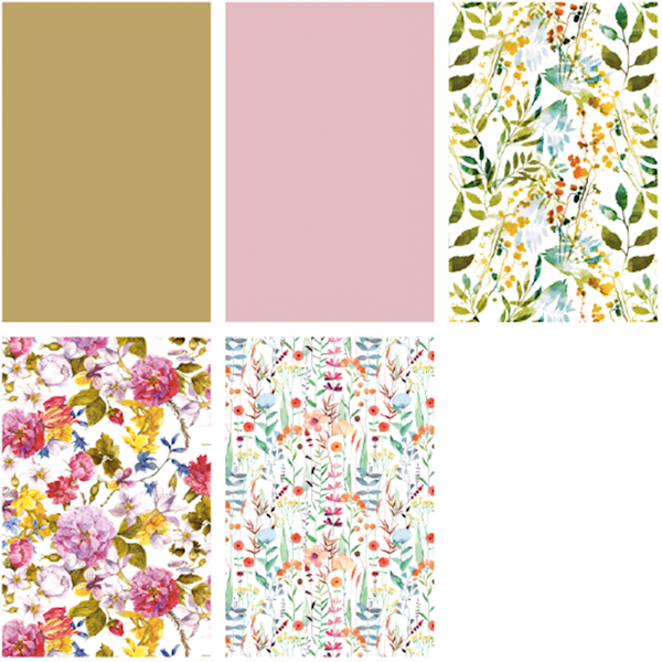 Papier ozdobny 2m 50 ark. Set 74: Kwiaty