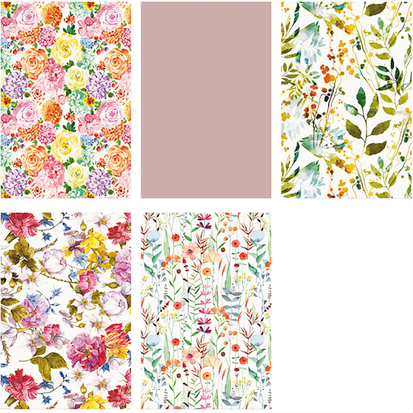 Papier ozdobny 2m 50 ark. Set 74: Kwiaty