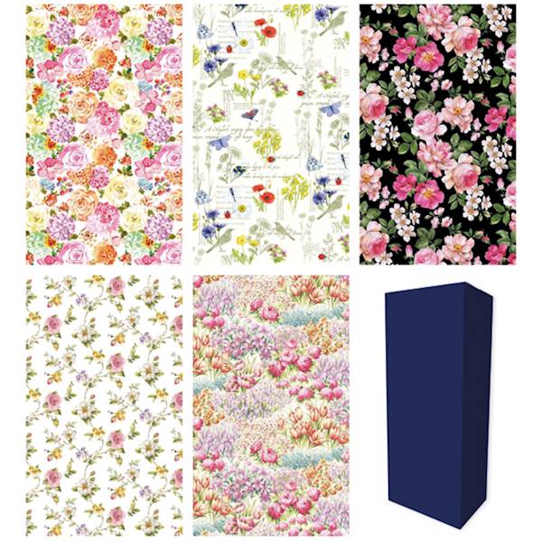 Papier ozdobny 2m 50 ark. Set 32: Kwiaty