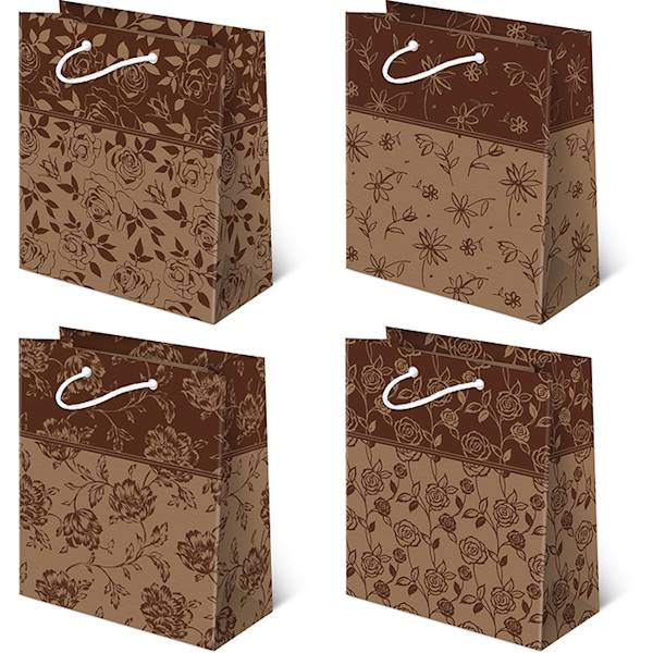 Torebki ozdobne XL KRAFT set 130 Classical flowers