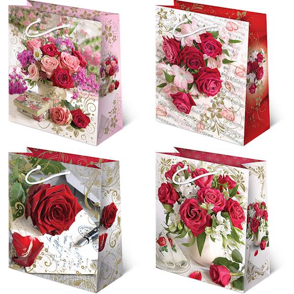 Torebki ozdobne XL set 120 Róża Romantyczna