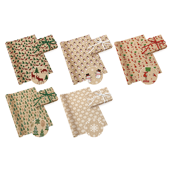 Papier 2m 50 arkuszy - S-36 Christmas Kraft