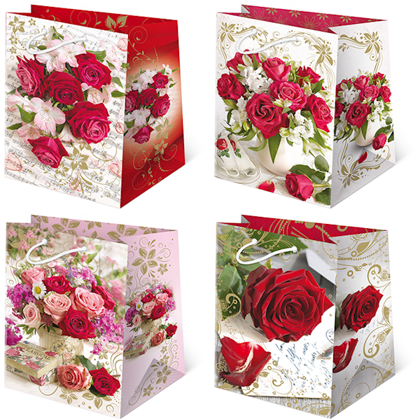 Torebki ozdobne T-16L set 120 Czerwone Róze