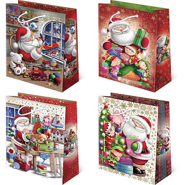 Torebki ozdobne T-10L set S-25 Mikołaj Biały