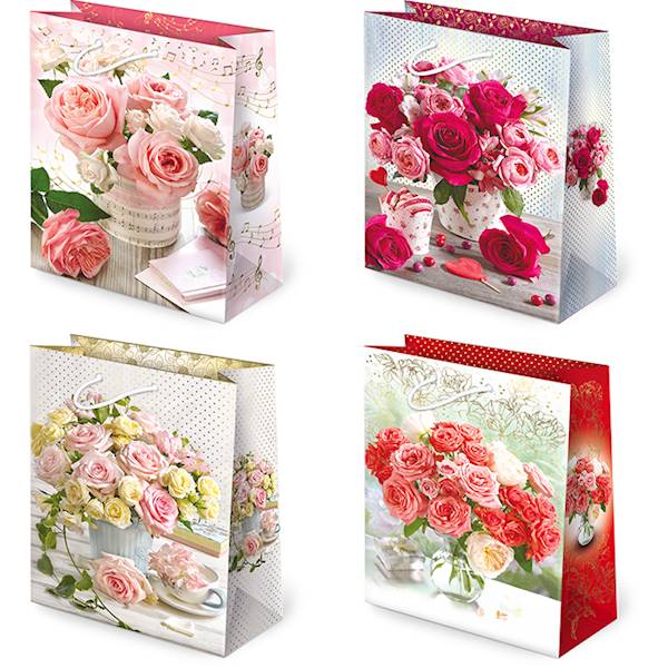 Torebki ozdobne T-10L set 120 Kwiaty Róże