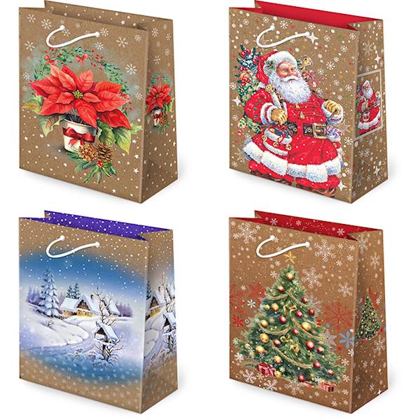 Torebki ozdobne T-2 KRAFT set S-2 Święta