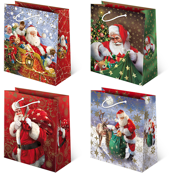 Torebki ozdobne T-8L set S-43 Mikołaj realistyczny