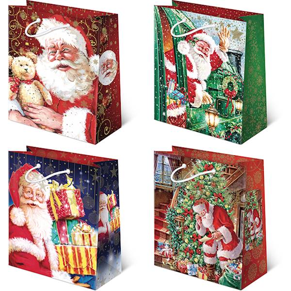 Torebki ozdobne XL set S-39 Mikołaj Klasyczny