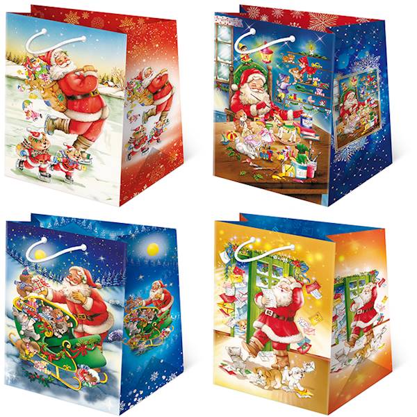 Torebki ozdobne T-16L set S-32 Mikołaj baśniowy