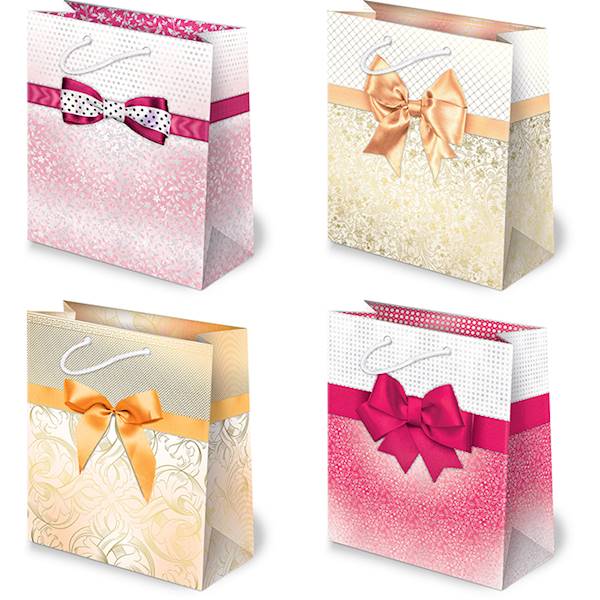 Torebki ozdobne XL set 24 Kokardy