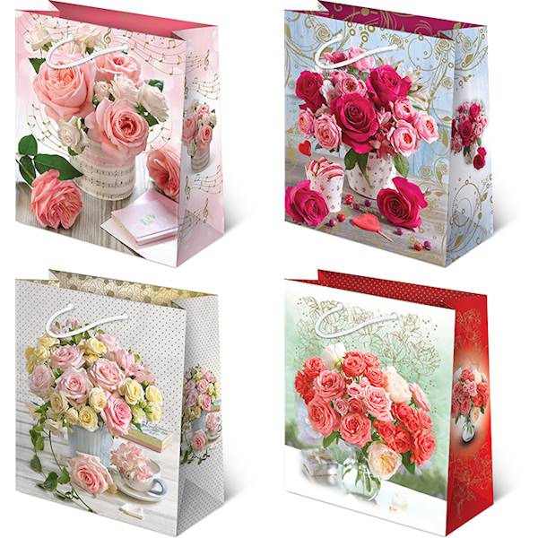 Torebki ozdobne XL set 119 Kwiaty bukiety