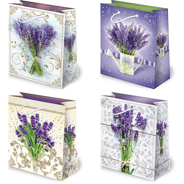 Torebki ozdobne XL set 36 Lawenda