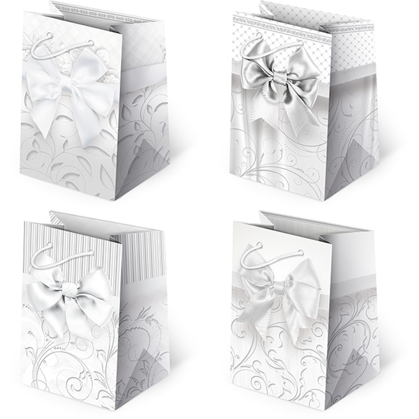 Torebki ozdobne T-5L set 145 Kokarda biała