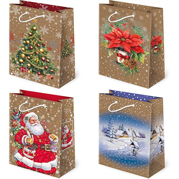 Torebki ozdobne T-4 KRAFT set S-2 Święta