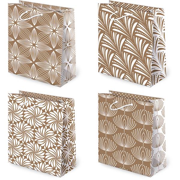 Torebki ozdobne T-2 KRAFT set 105 Białe kwiaty